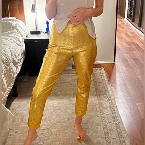 NWT Ripley Rader slim pointe pants in gold, fits size 4-6